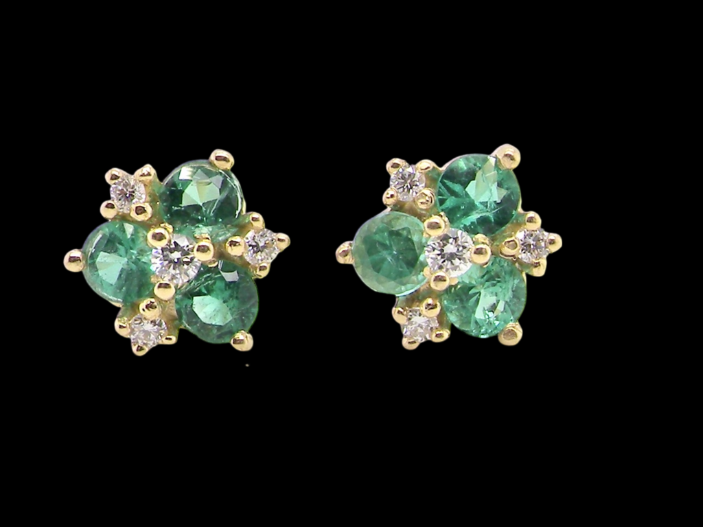 classic emerald and diamond earrings
