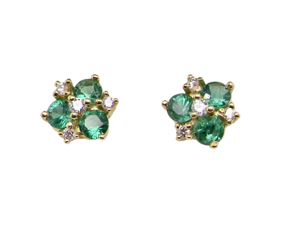 fine pair of emerald and diamond earrings