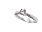 A solitaire diamond ring