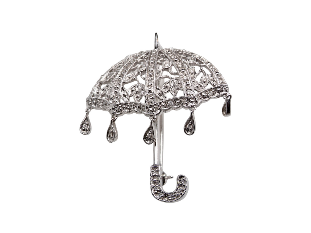 A Diamond Umbrella shaped brooch