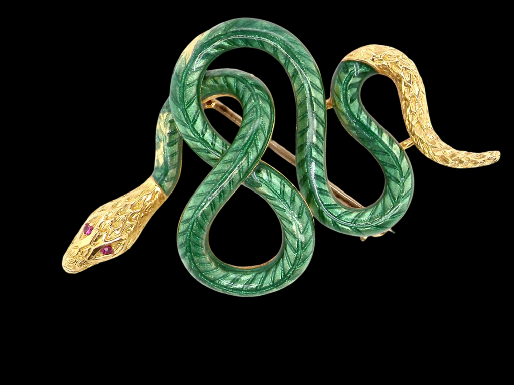 enamelled snake brooch