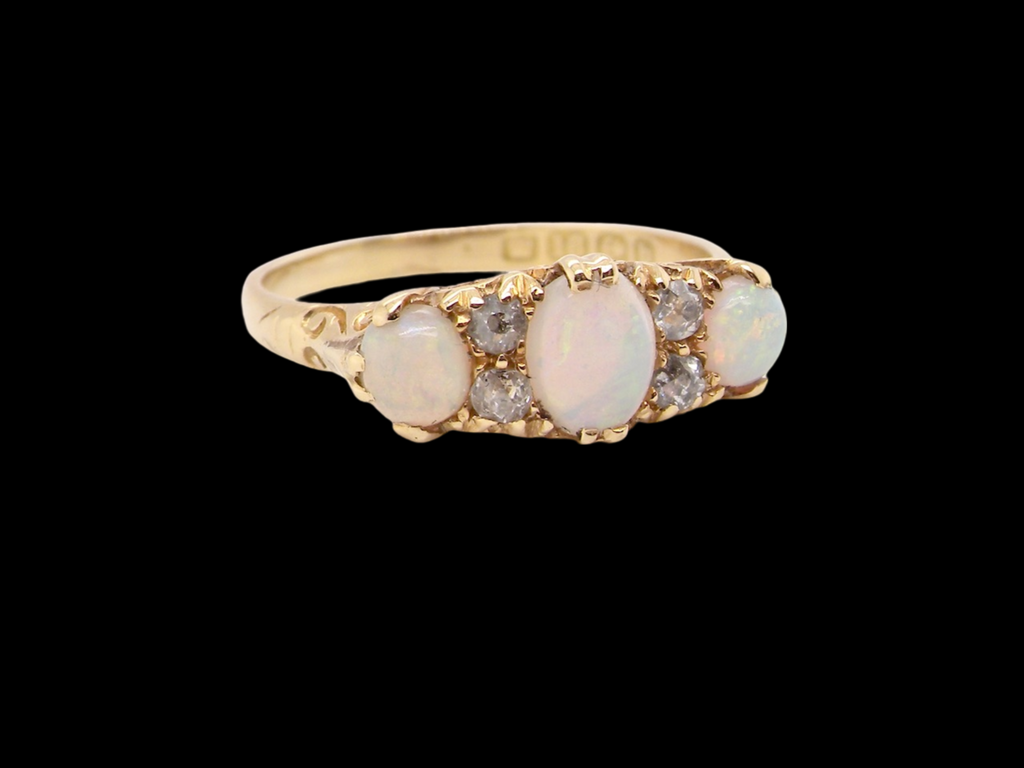  antique opal and diamond ring
