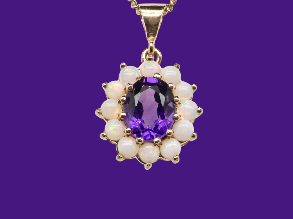  amethyst and opal pendant