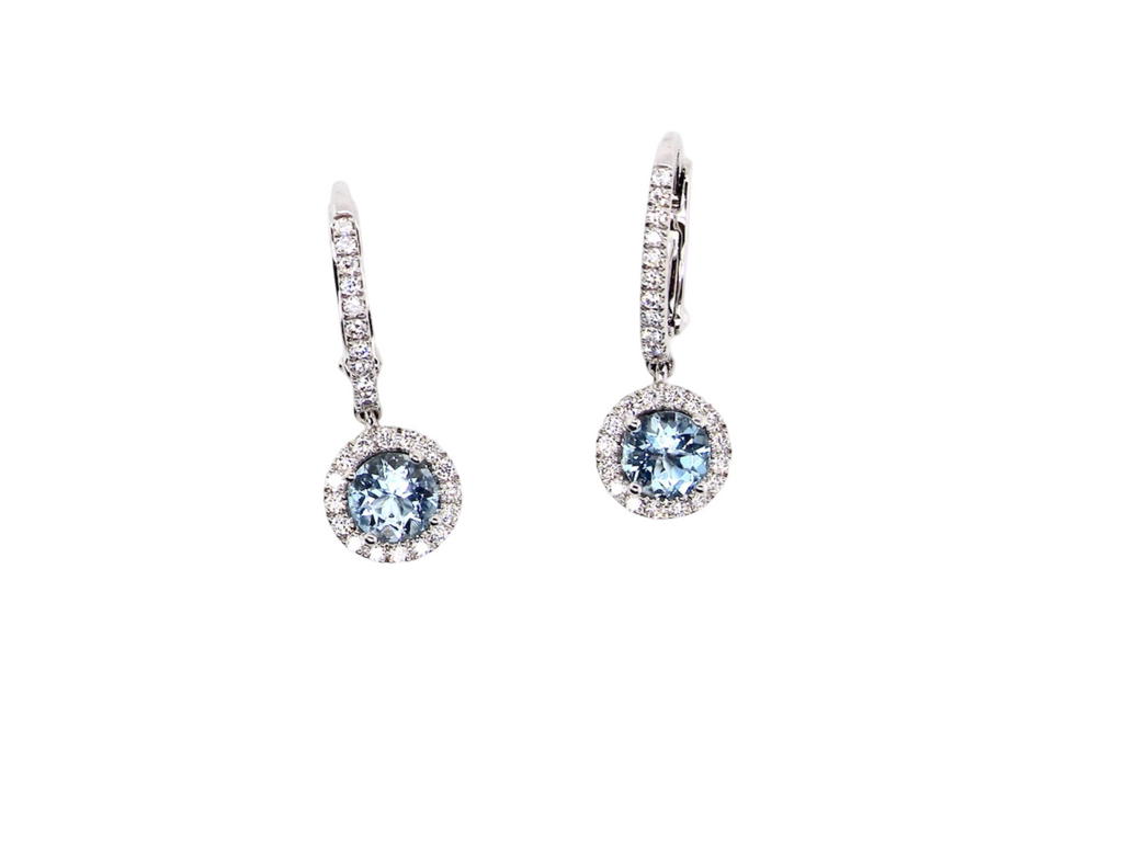 A fine pair of Aquamarine & Diamond Earrings