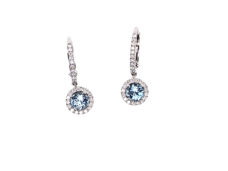 A fine pair of Aquamarine & Diamond Earrings