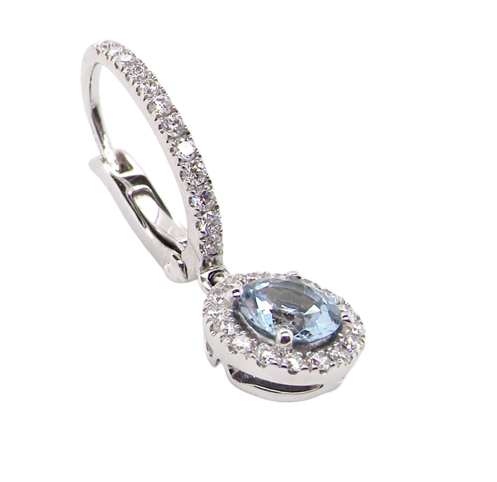 Aquamarine & Diamond Earrings