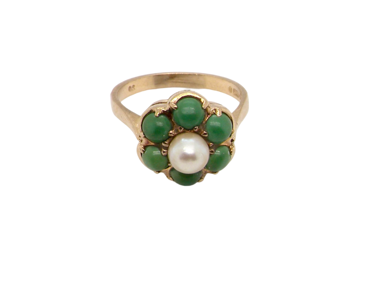  turquoise and pearl dress ring