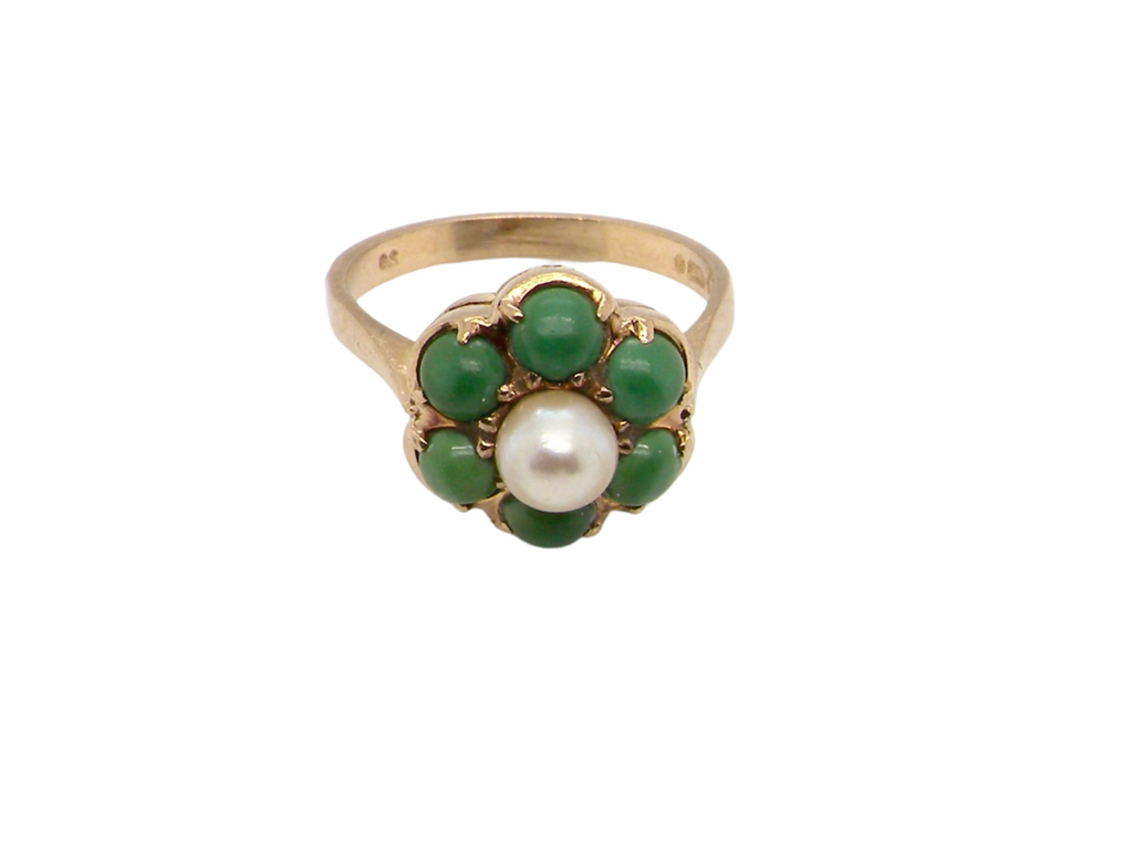  turquoise and pearl dress ring