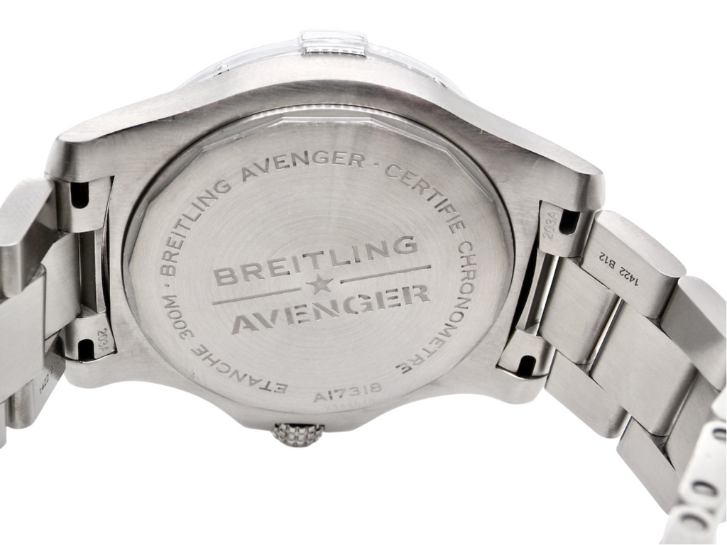 A Breitling Avenger Chronometer wrist watch rear view
