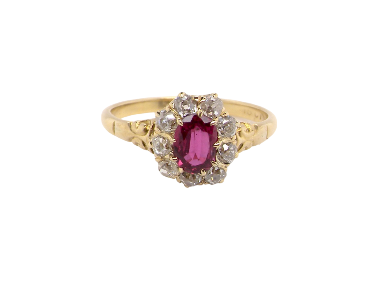 A vintage Ruby and Diamond Cluster Ring