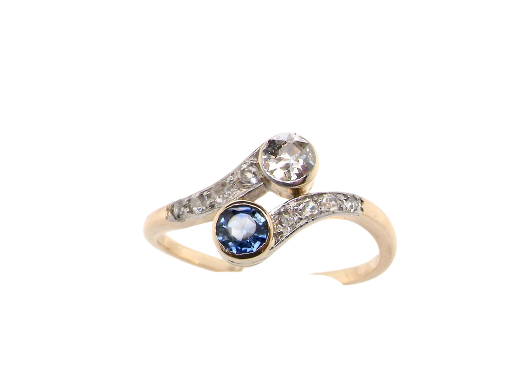 antique Sapphire and Diamond Ring