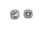 A pair of Aquamarine and Diamond earrings