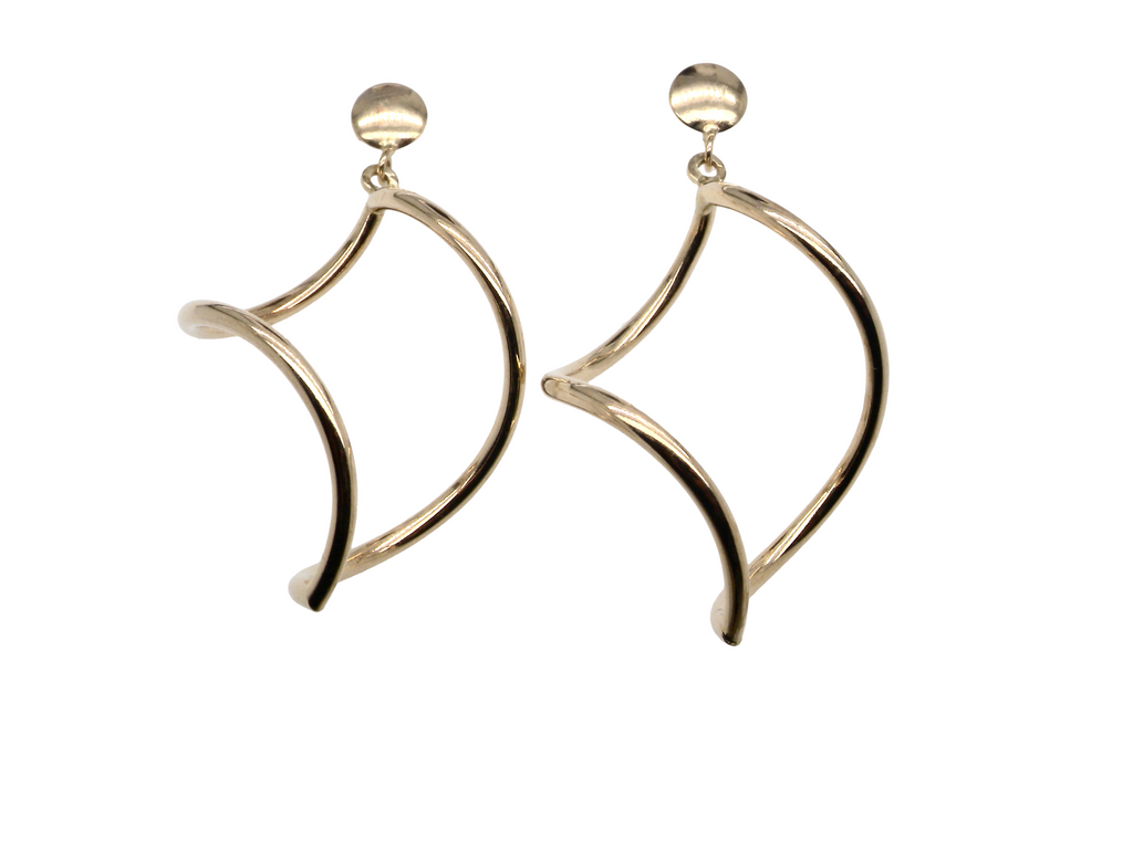A pair of swirly pendant drop earrings