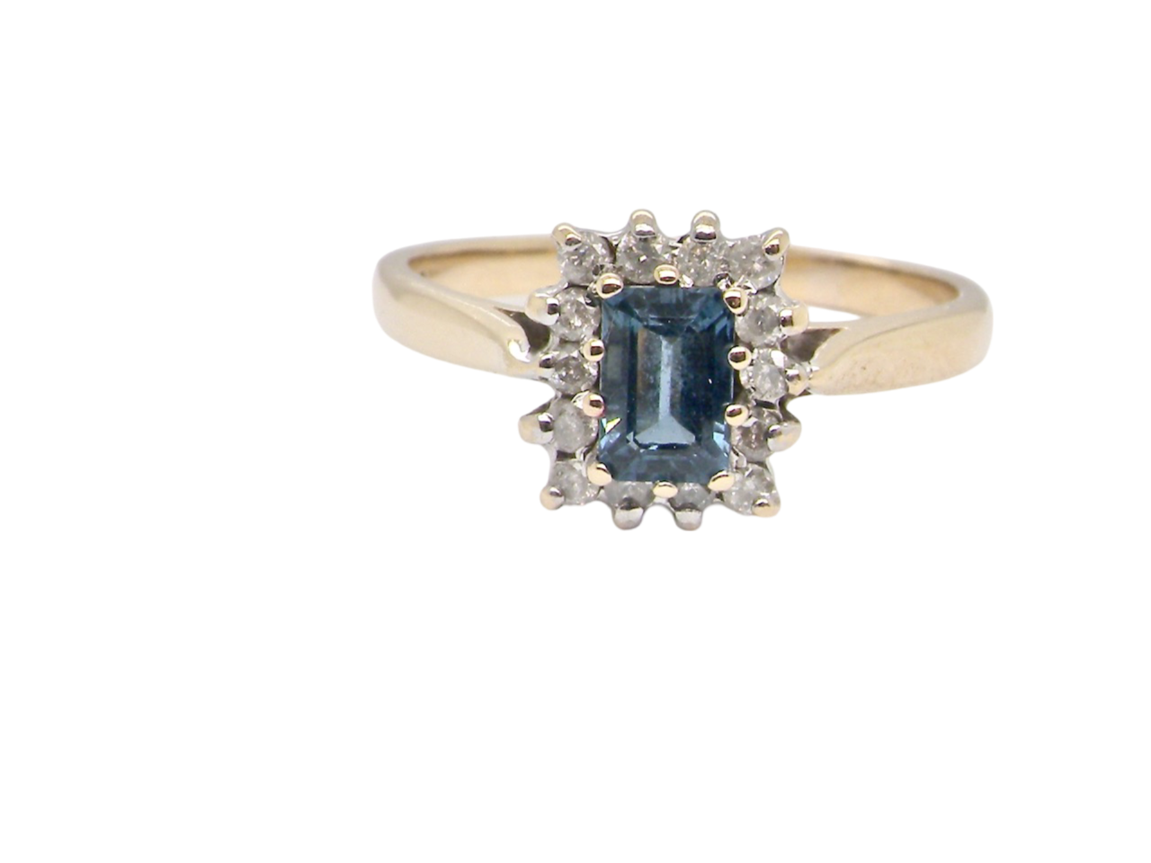 Sapphire and Diamond Cluster Ring