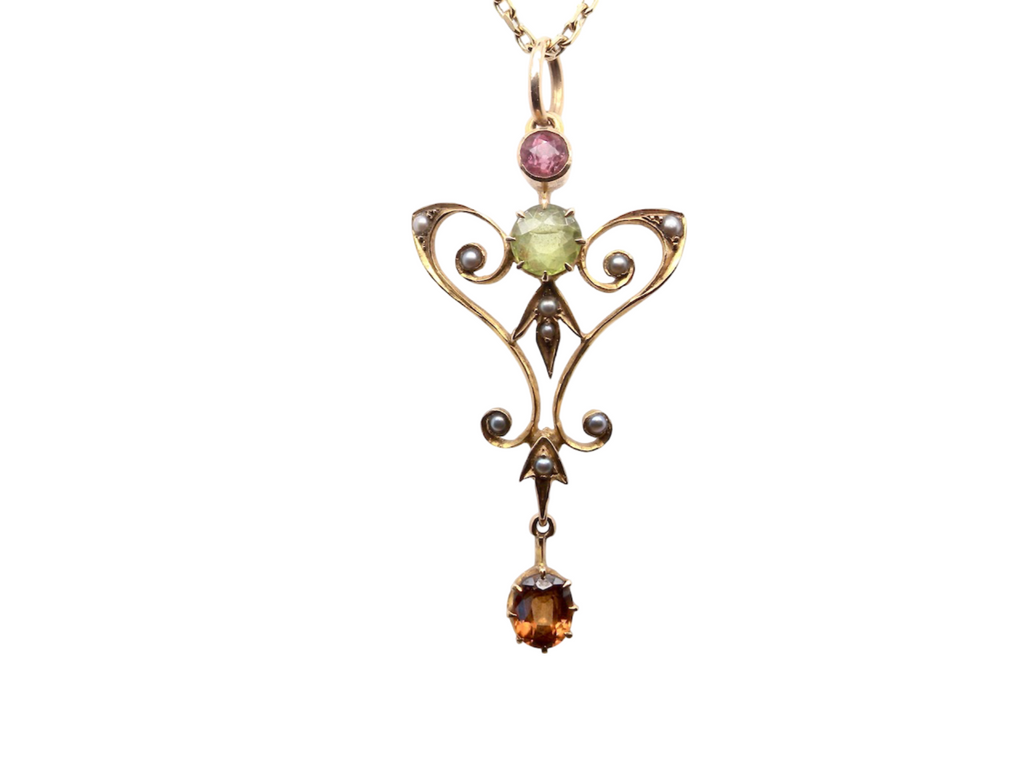 A Victorian stone set pendant