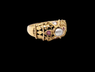 A high carat ruby and pearl dress ring