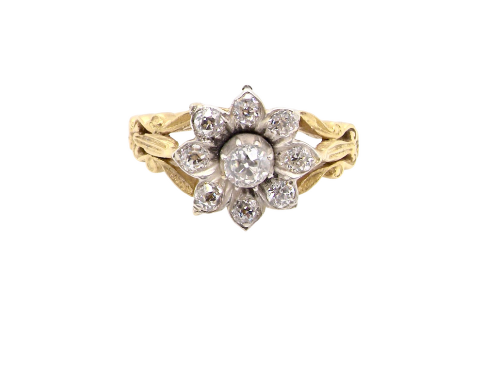 A vintage diamond cluster ring