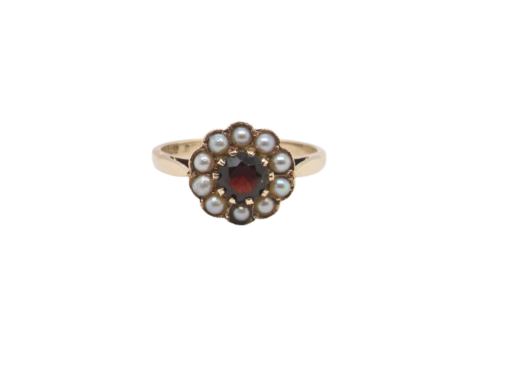 A Pearl and Garnet Dress Ring