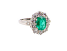 An Emerald and Diamond  ring