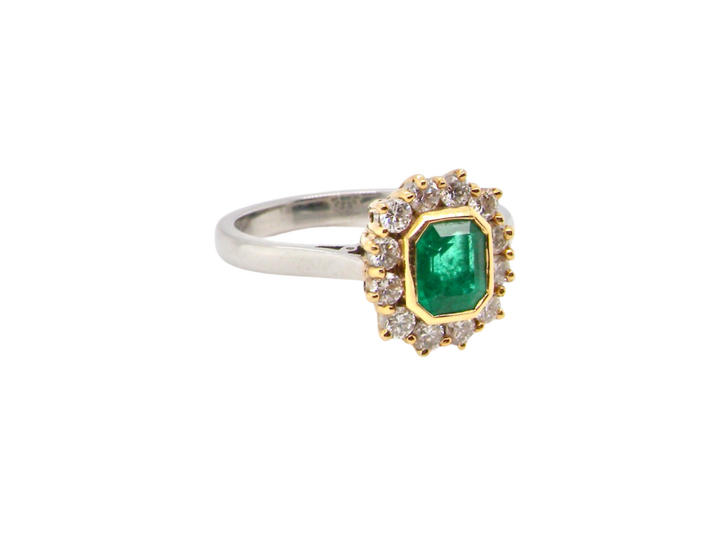 fine emerald and diamond cluster ring