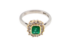  emerald and diamond cluster ring