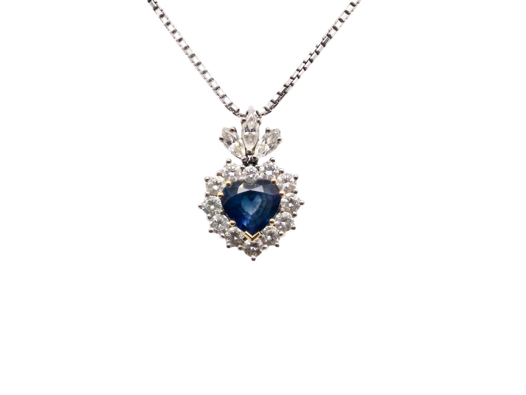  sapphire and diamond pendant