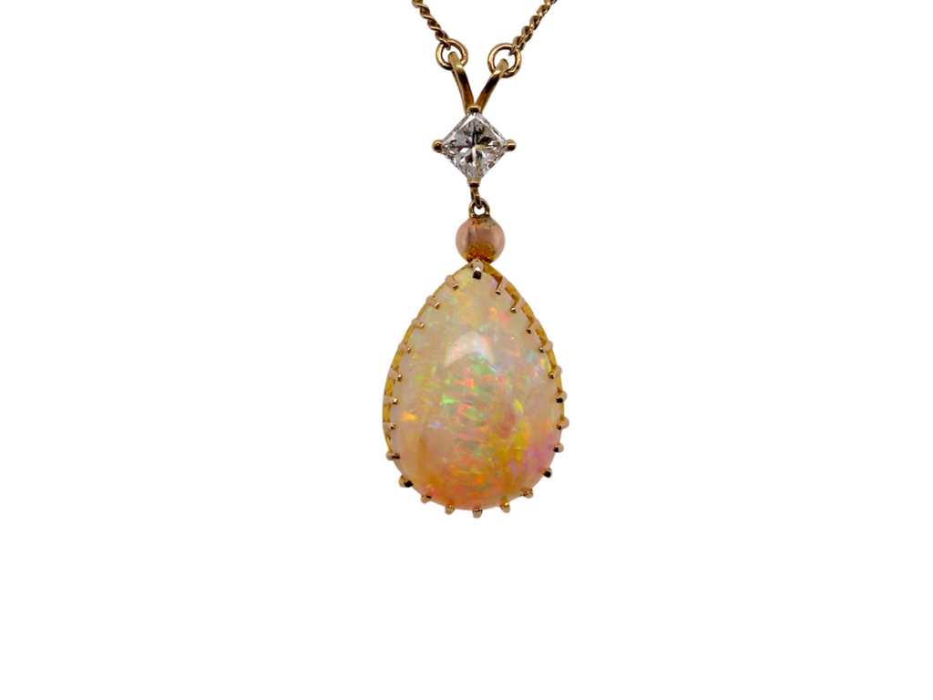 A fine Opal and Diamond Pendant