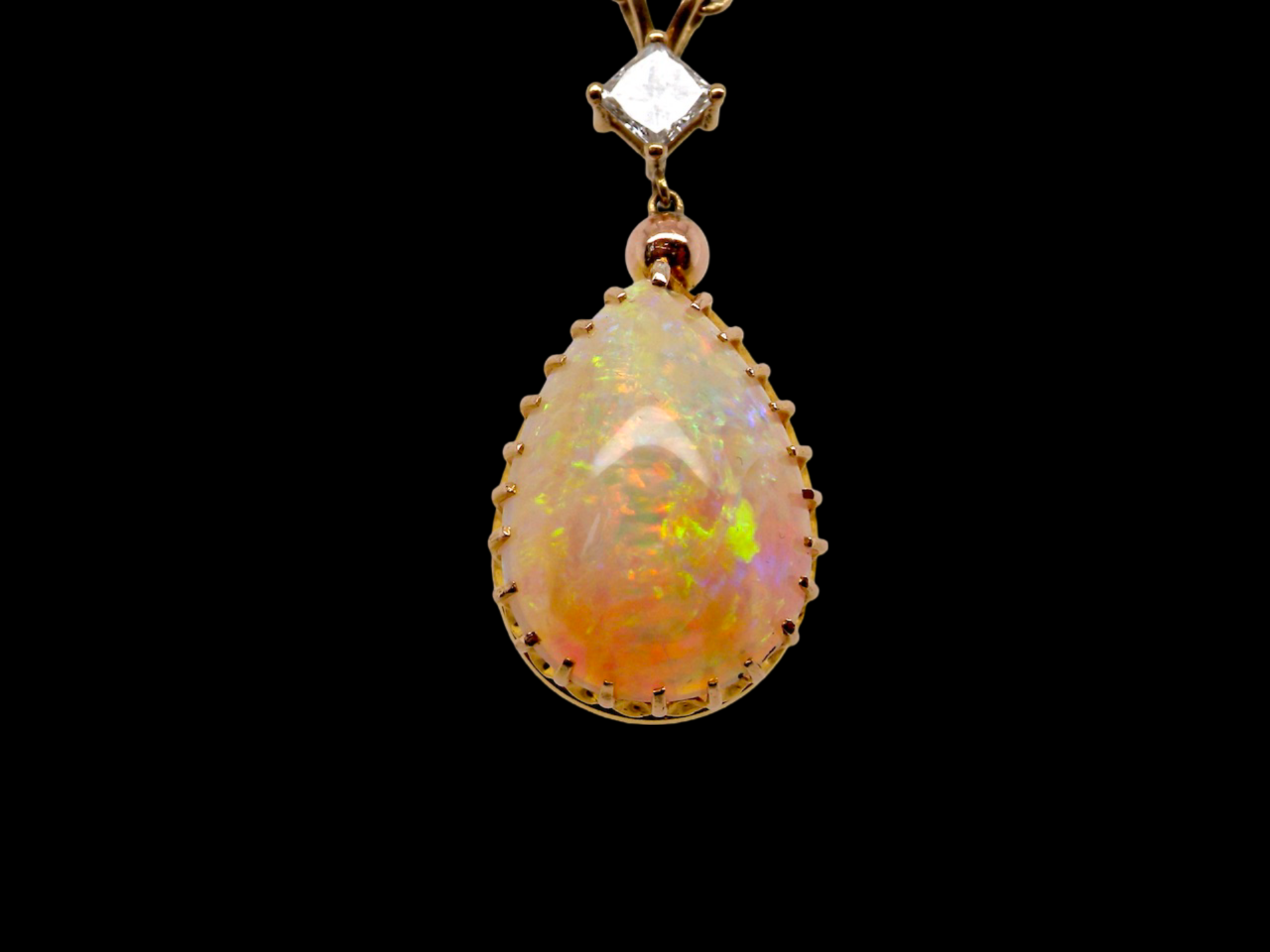 Opal and Diamond Pendant