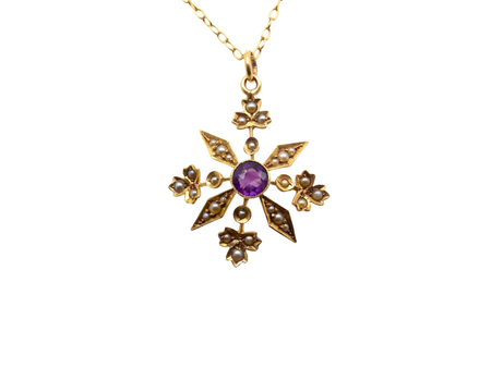 A Victorian Amethyst and Pearl Pendant