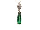 Green Tourmaline and Diamond Pendant