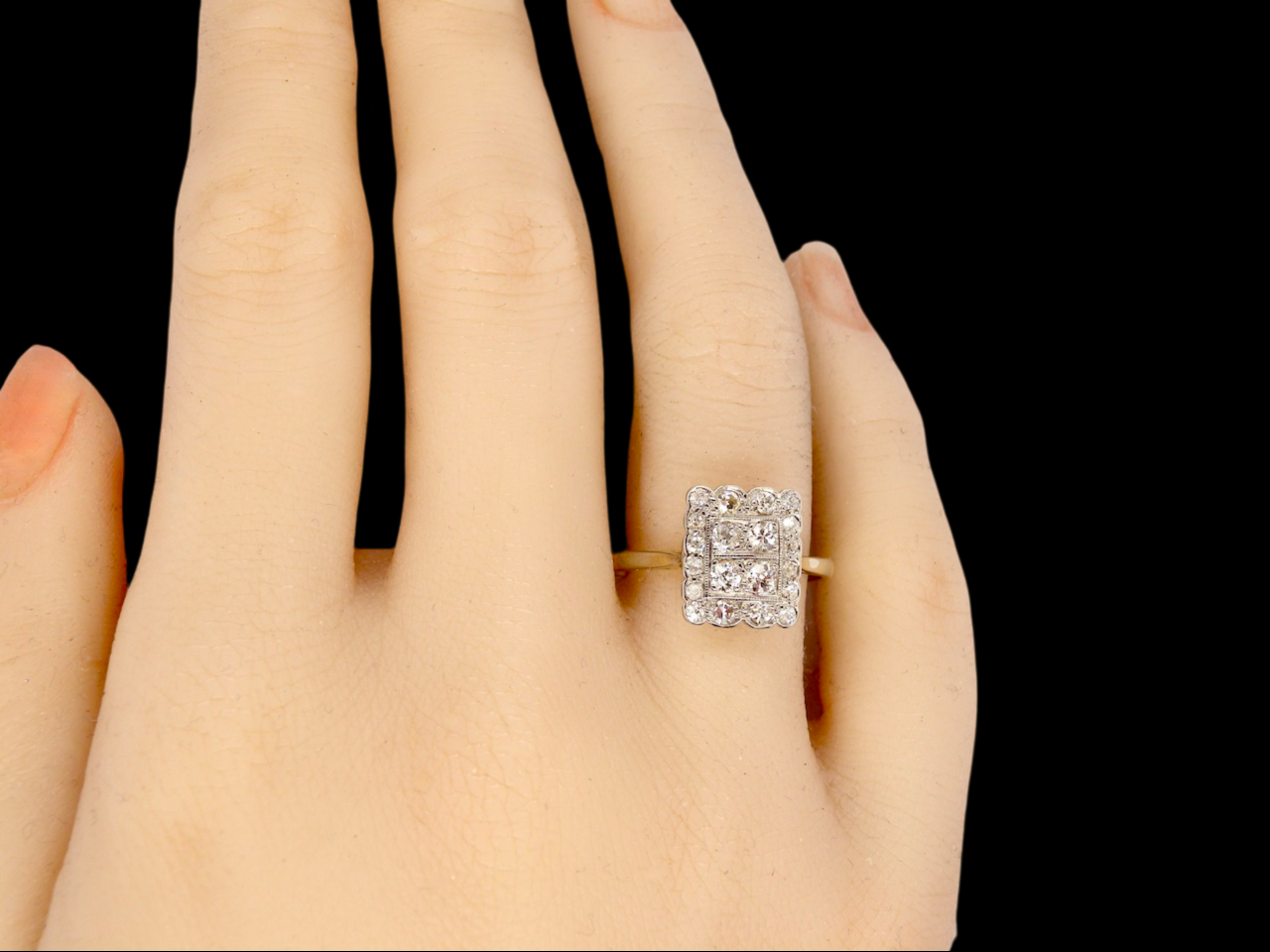  Diamond Cluster Ring