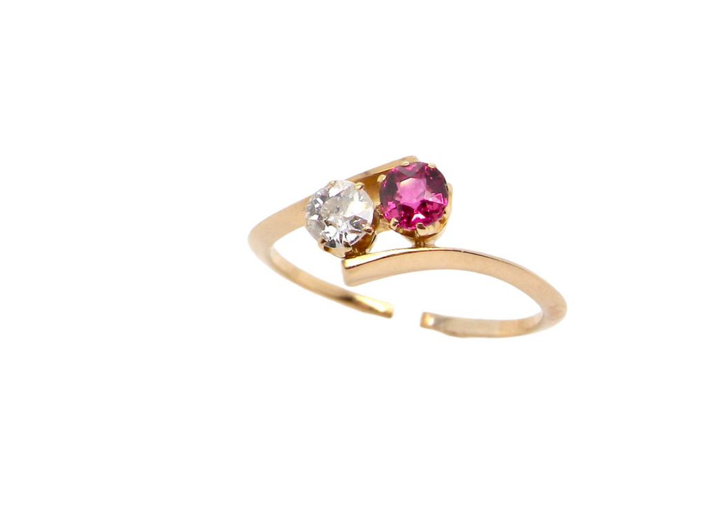 two stone Ruby and Diamond ring