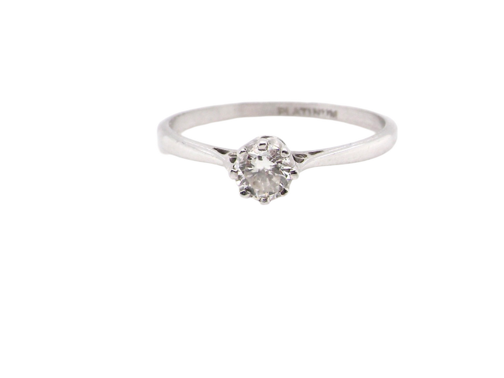 A traditional solitaire diamond ring