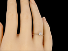 A traditional solitaire diamond ring finger view