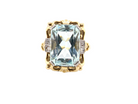 aquamarine and diamond dress ring