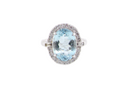 An impressive Aquamarine and Diamond Cluster Ring