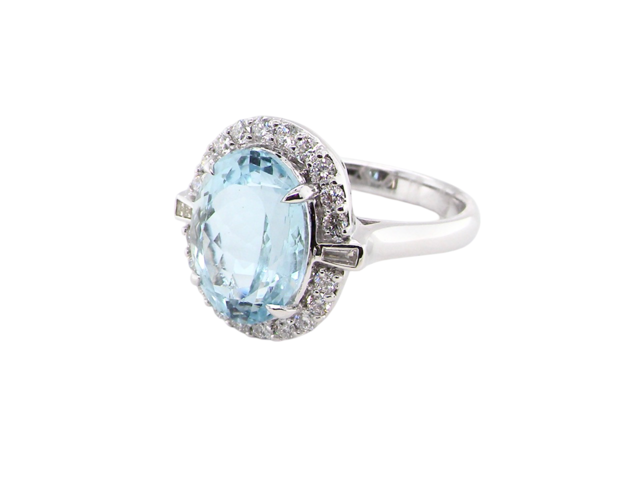 An impressive Aquamarine and Diamond  Ring