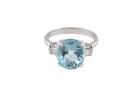 An Aquamarine and Diamond ring