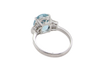 An Aquamarine and Diamond ring rear view