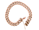 A rose gold curb link bracelet