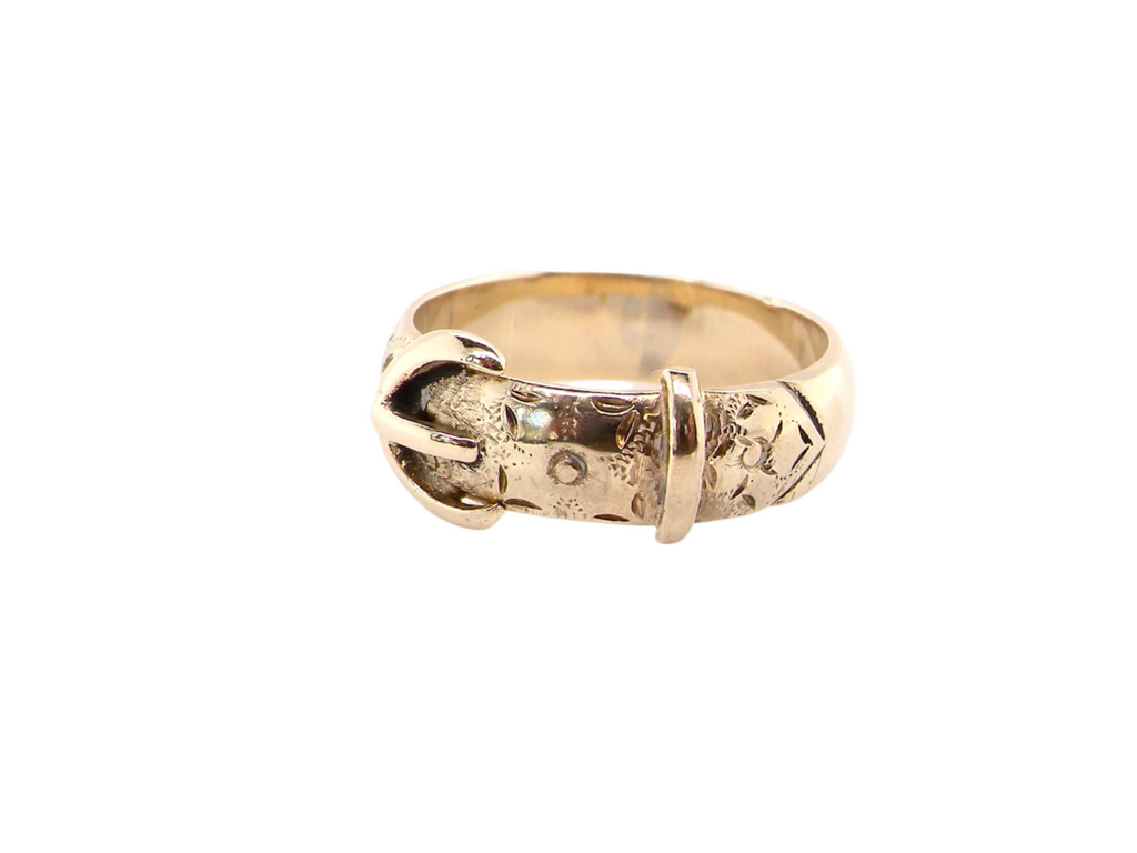 A 9 carat gold Buckle Ring