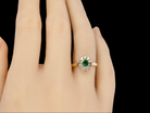 18 carat gold Emerald and Diamond Cluster Ring