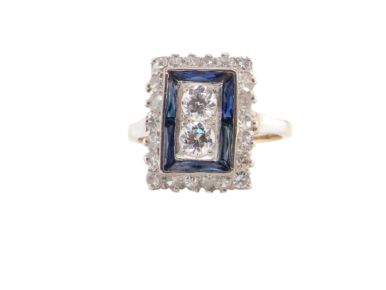  sapphire and diamond cluster ring