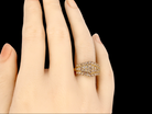 A multi cluster diamond ring on a finger