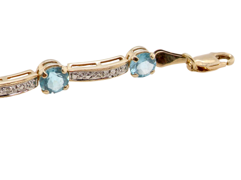 A Diamond  Blue Topaz Bracelet