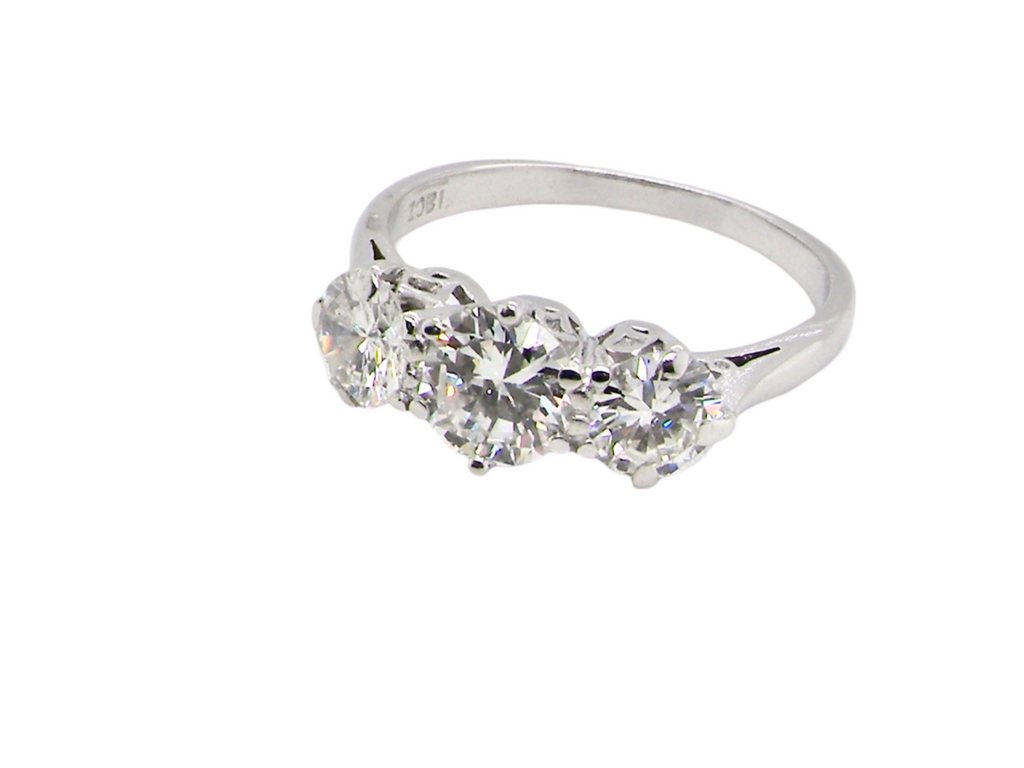 3 stone diamond ring 1.7 carats