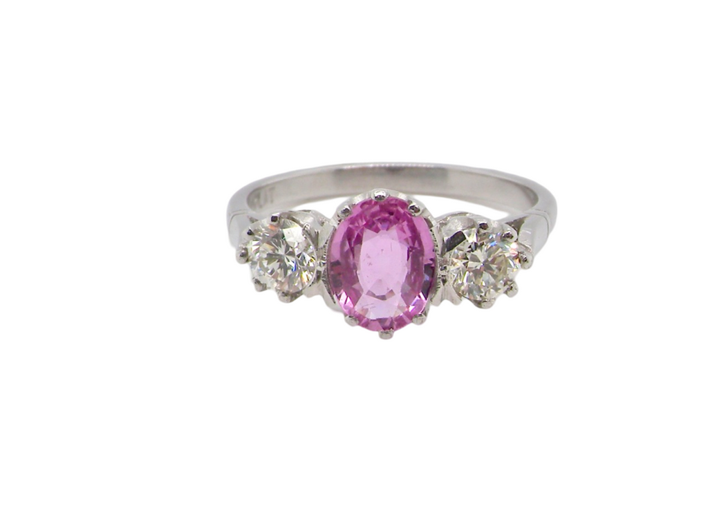  pink sapphire and diamond ring