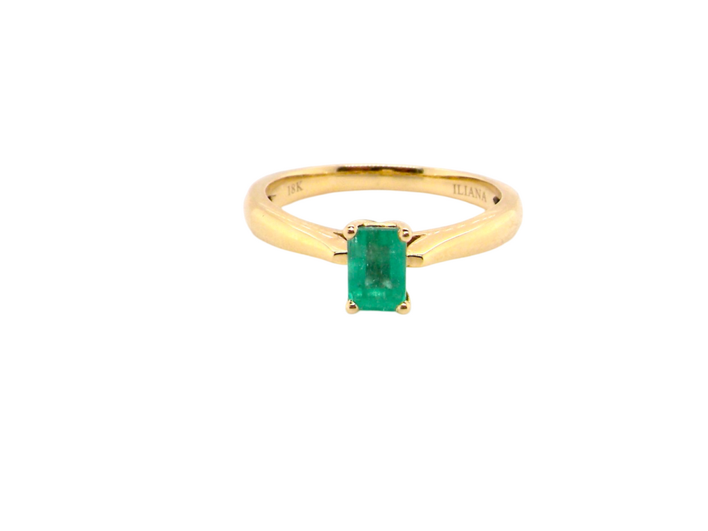 A solitaire Emerald Ring