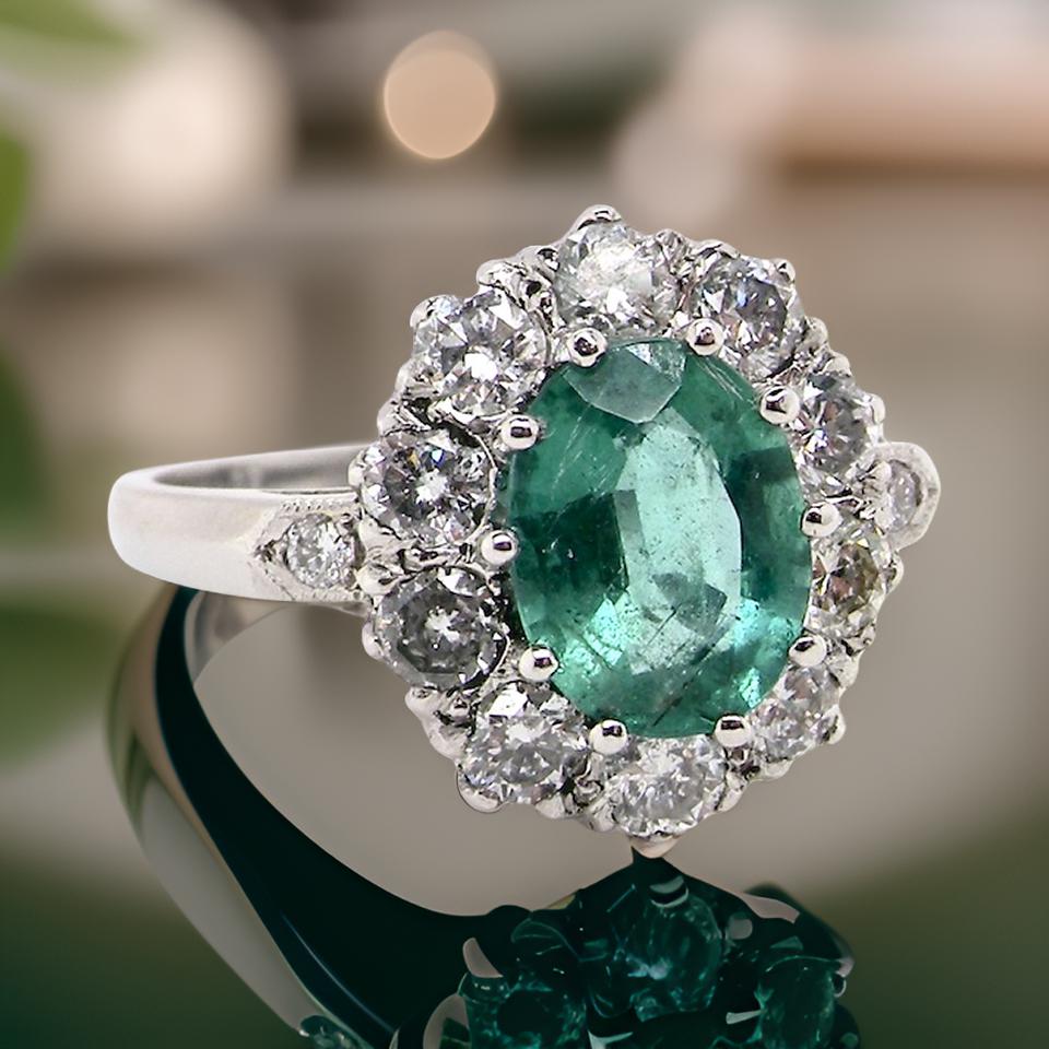 A gorgeous Emerald and Diamond Ring