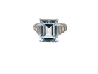 An Art Deco Aquamarine and Diamond Ring